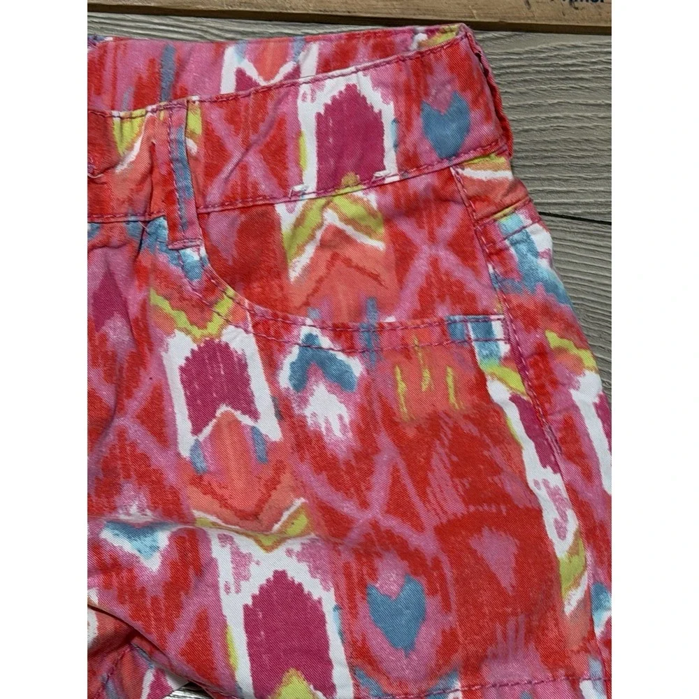 Gymboree Girls Shorts Summer Pink Ikat Adjustable waist Size 7